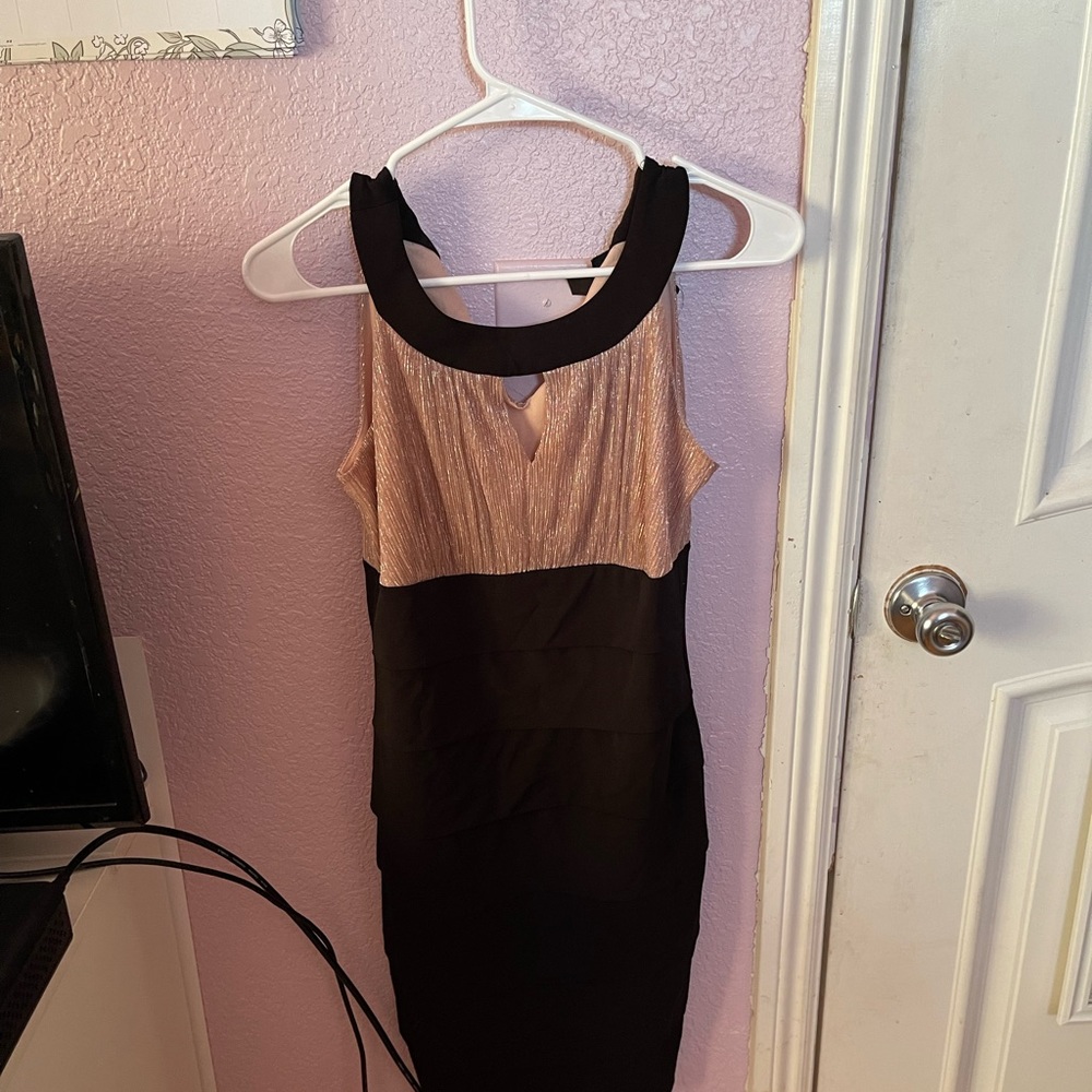 Rose gold and black dress